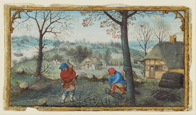 Gathering Twigs, from Book of Hours, about 1550, Simon Bening